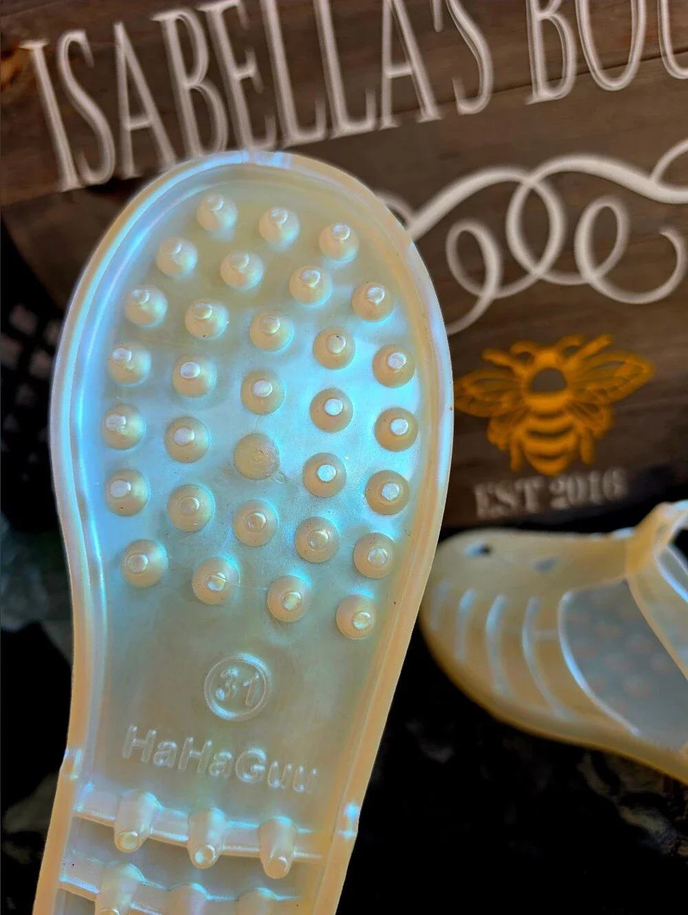 HaHaGuu Classic Girls' Clear Jelly Sandals